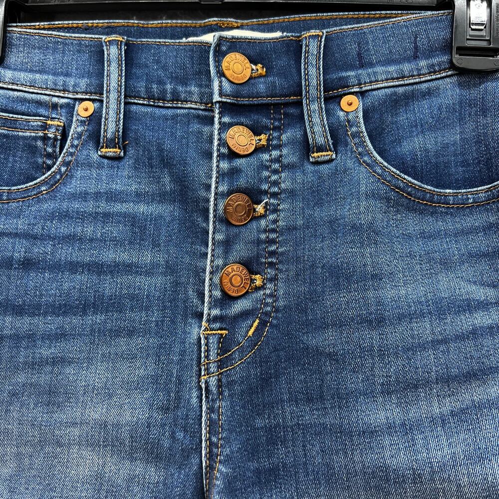 Madewell Jeans Women's 25 (2) Blue 10" High Rise Skinny Crop Button Fly Normcore - Picture 2 of 13